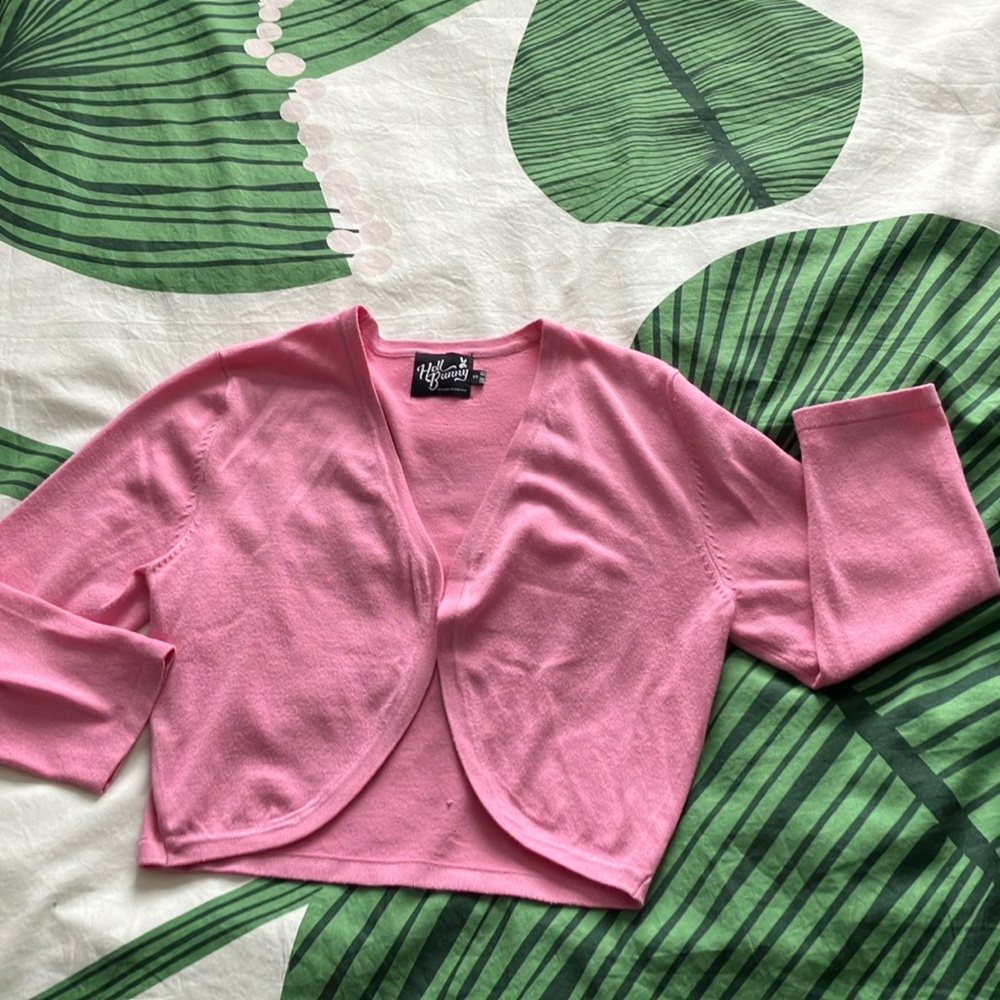 Adorable bubblegum pink bolero cardigan